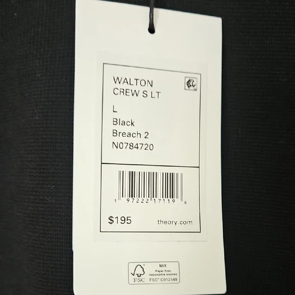 Theory Black Crewneck Sweater - Picture 3 of 9